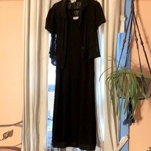 2 Piece Black Lace Maxi Dress